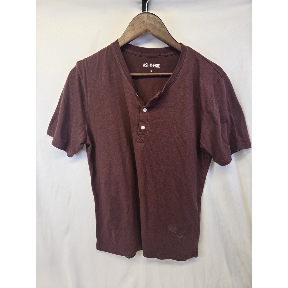 Ash‎ and Erie Shirt Men Large Crew Neck Mossy Maroom Basic Neutral Preppy Tee